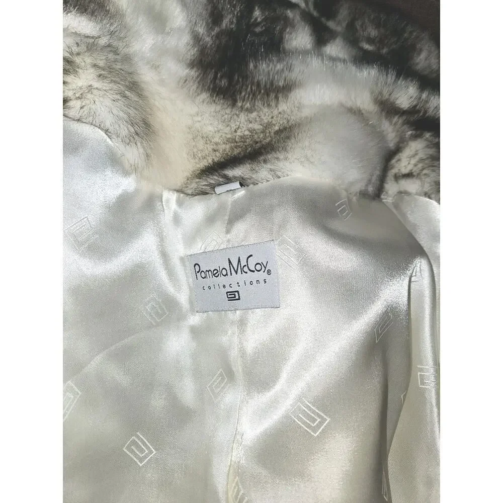 NWT! Pamela McCoy Tiger Print Faux Fur Coat Size 2X Vintage